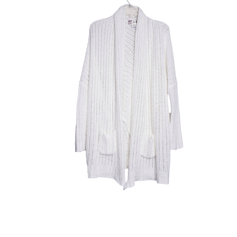 Pink Rose Women's White Cardigan Sweater